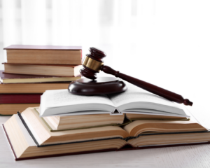 gavel and law textbooks