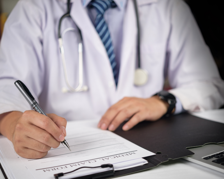 doctor signing